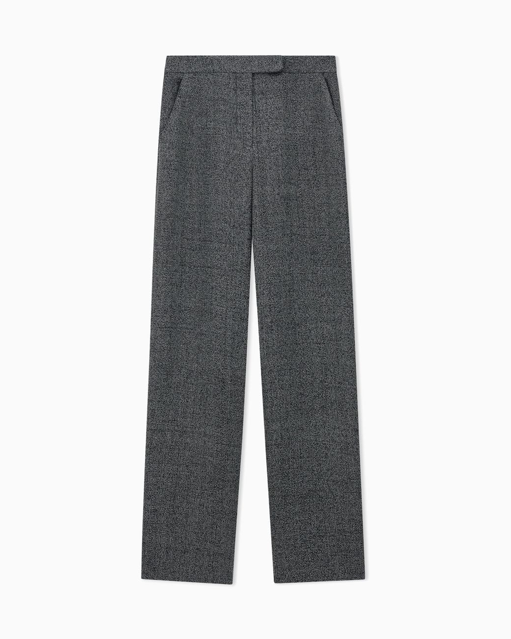Emporio Armani Gray Mouliné Fabric Pants Signature Capsule