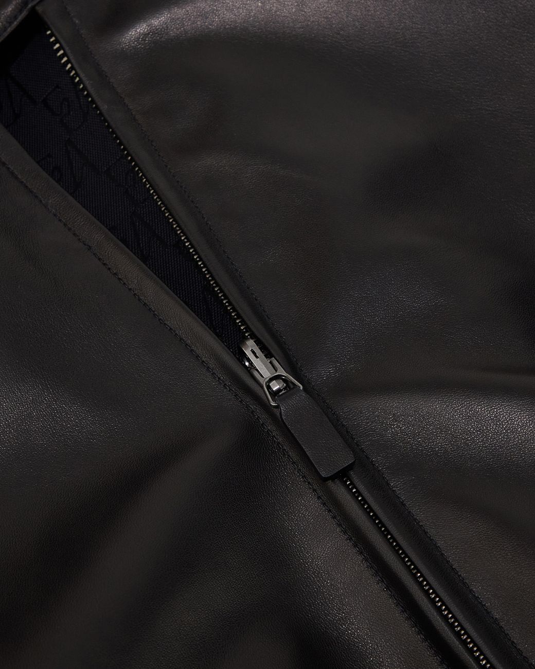 Emporio Armani Black Leather Outerwear for men