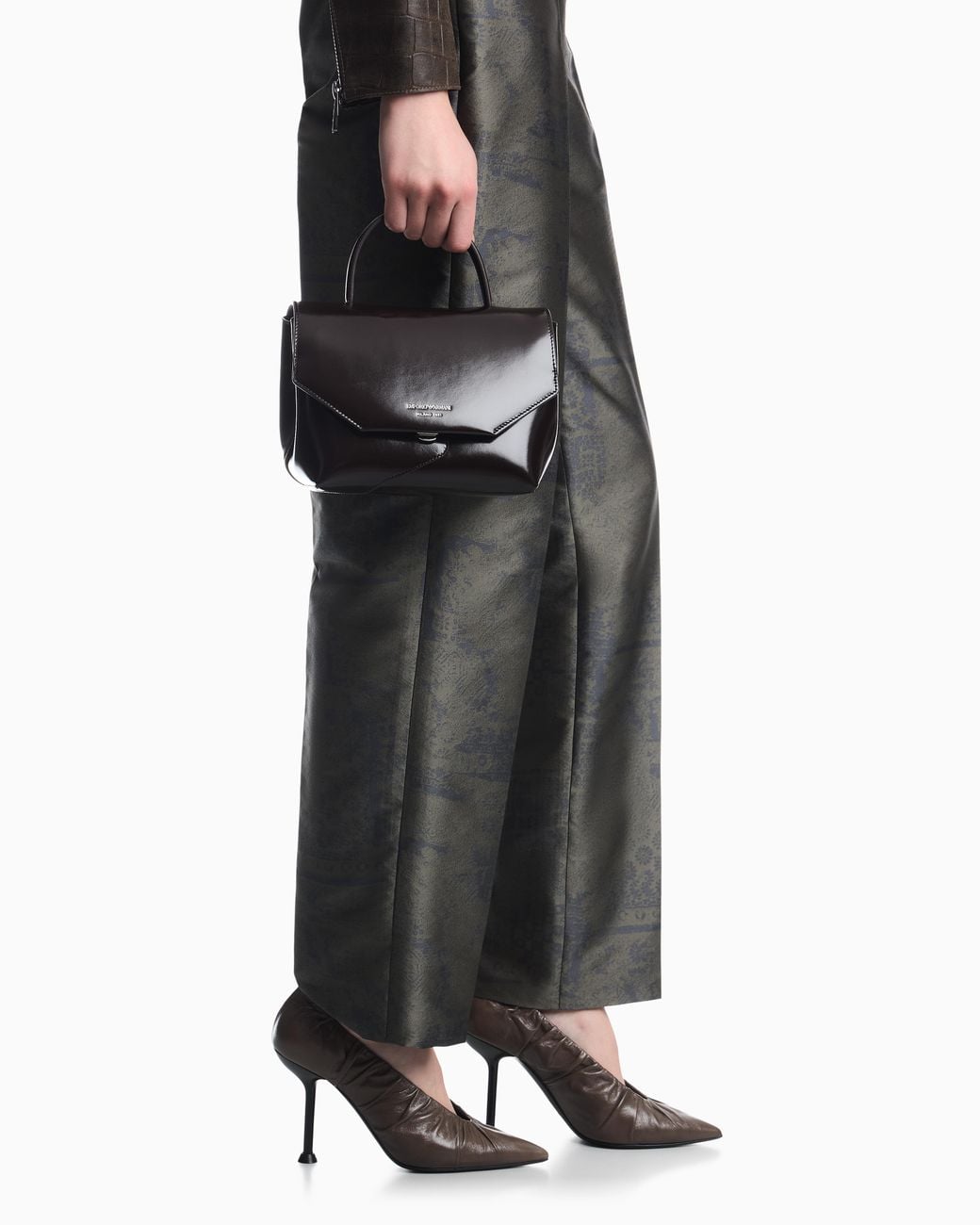 Emporio Armani Black 1981 Brushed Leather Mini Bag