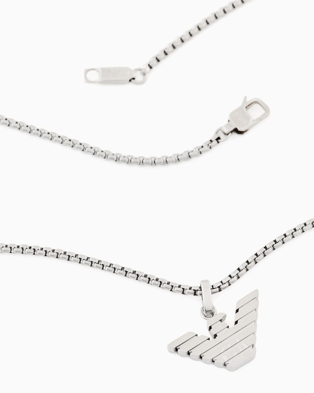 Emporio Armani White Stainless Steel Pendant Necklace for men