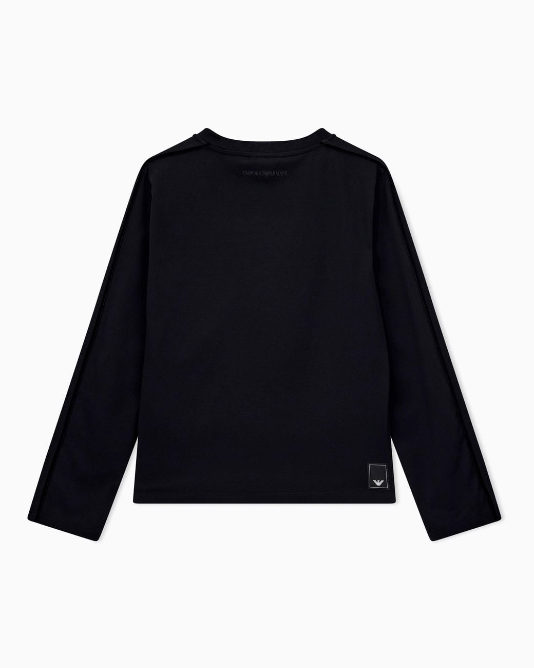 Emporio Armani Blue Mercerized Jersey Shirt With Chenille Tape Travel Essential