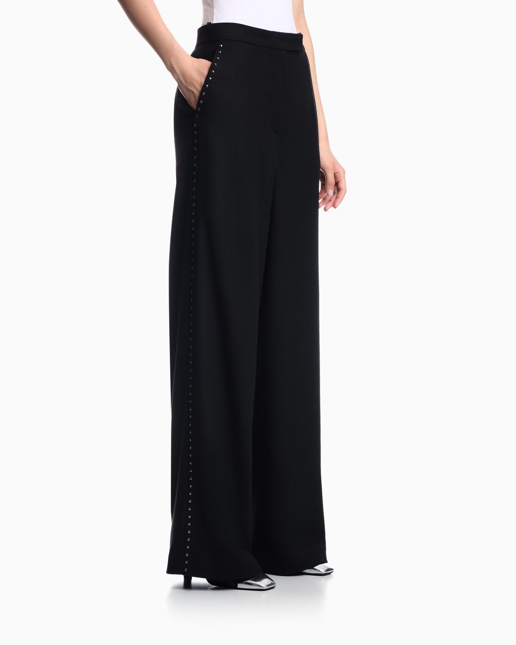 Emporio Armani Blue Wide-Leg Trousers