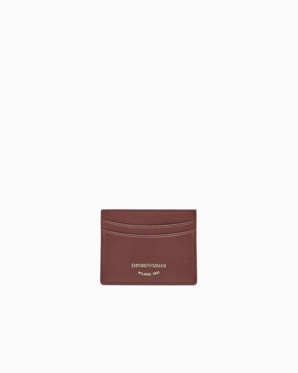 Emporio Armani Purple Tumbled Leather Card Holder