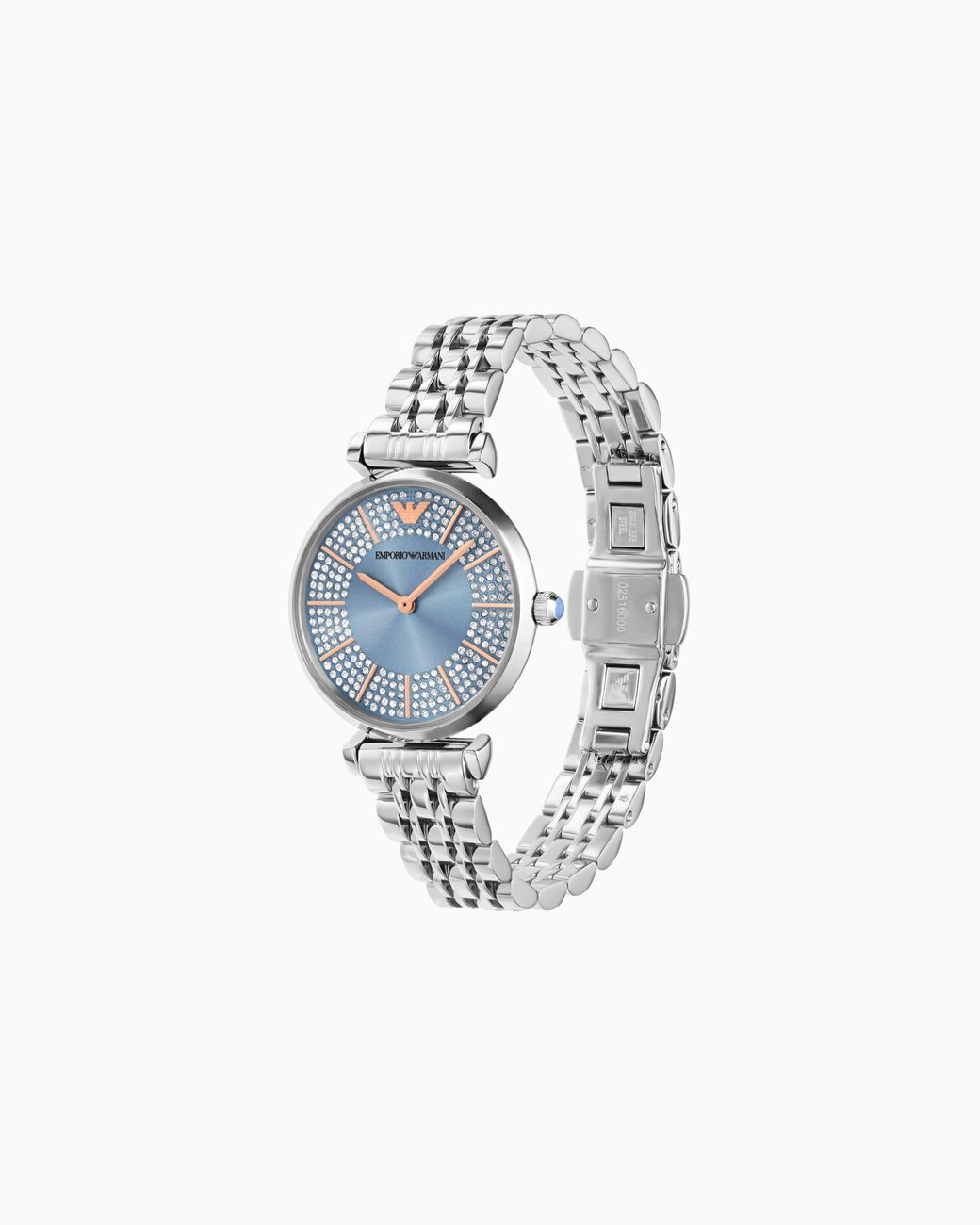 Emporio Armani Blue Two-Hand Stainless Steel Watch