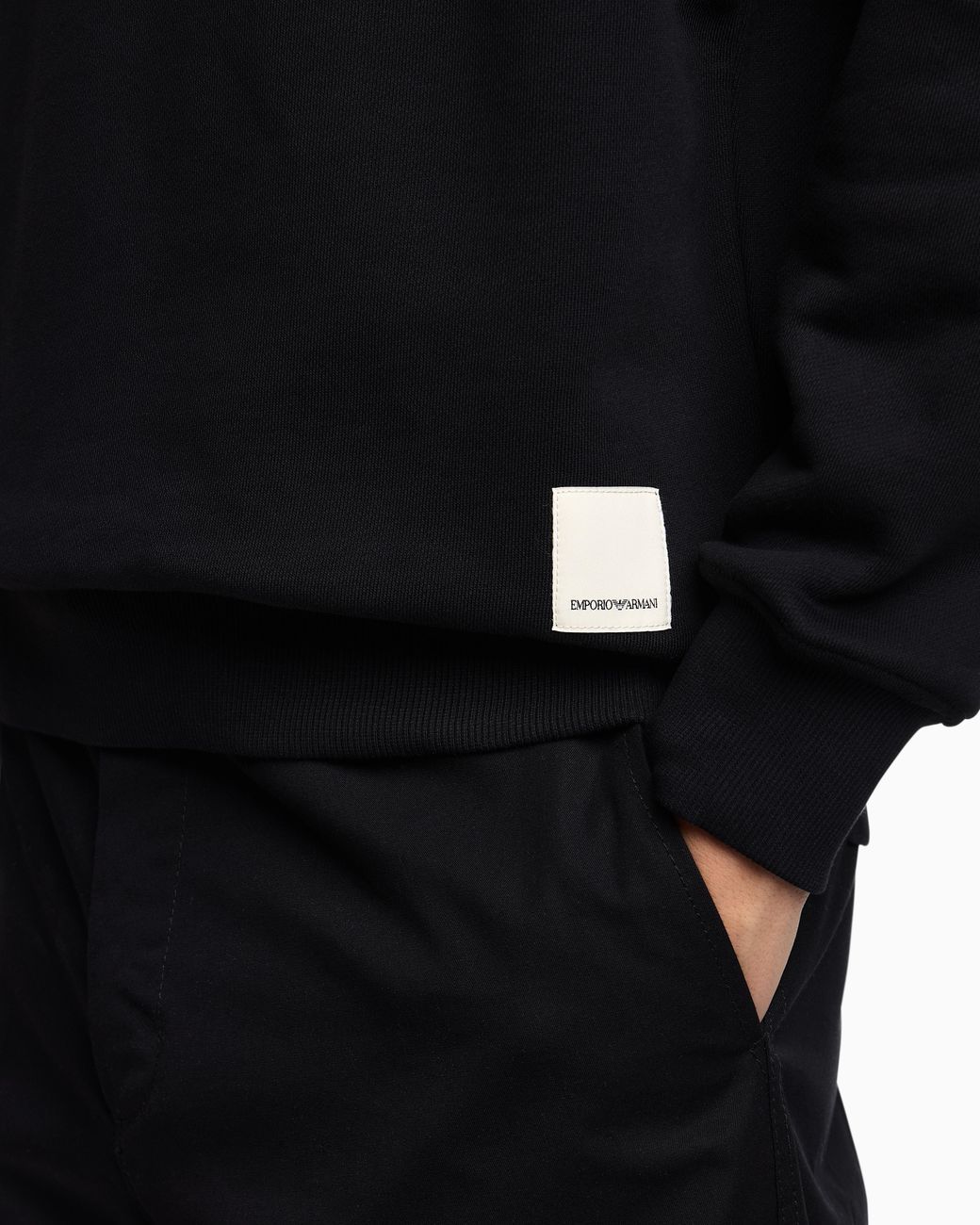 Emporio Armani Blue Jersey Hooded Sweatshirt for men
