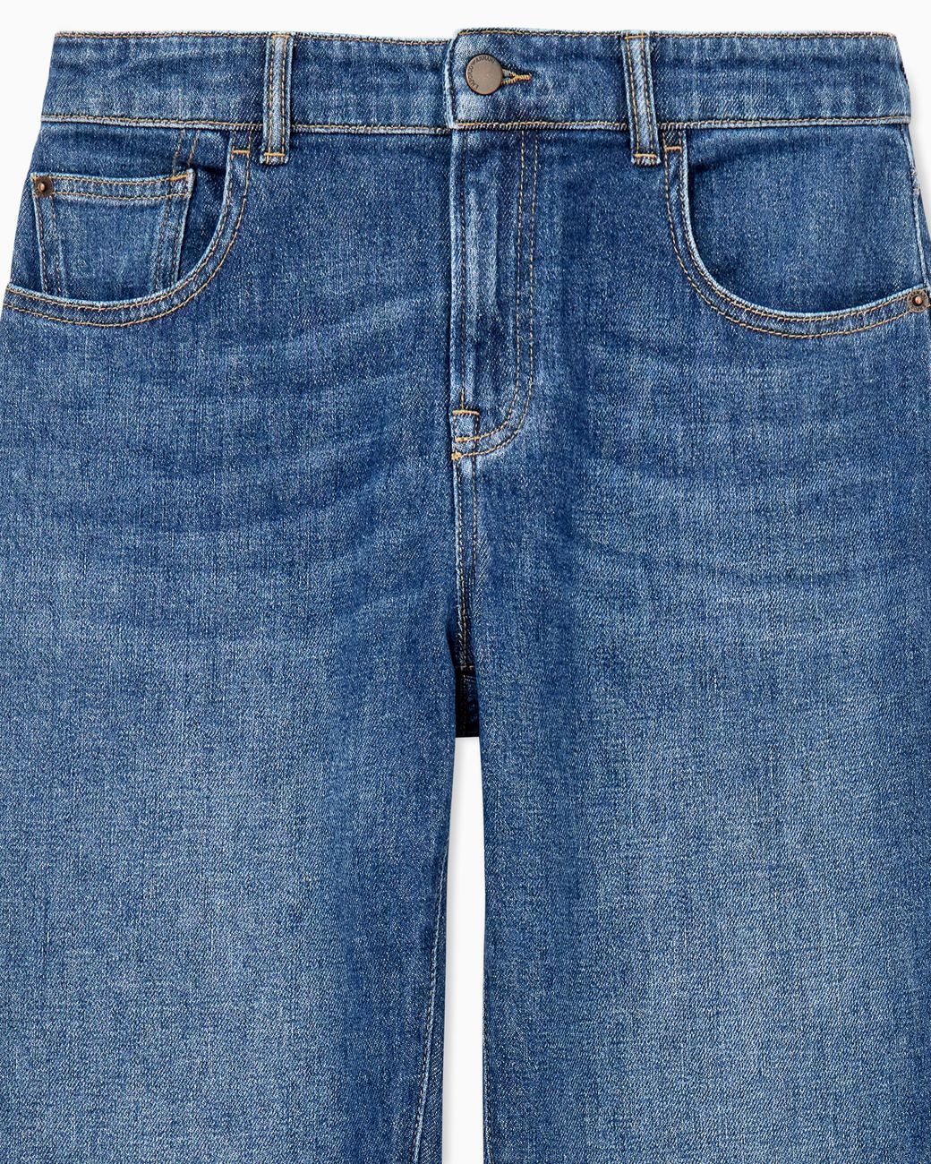 Emporio Armani Blue Slim-Fit Denim Jeans With Five Pockets And A Used Look
