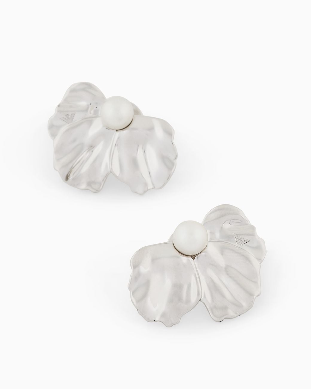 Emporio Armani White Pearl Statement Earrings