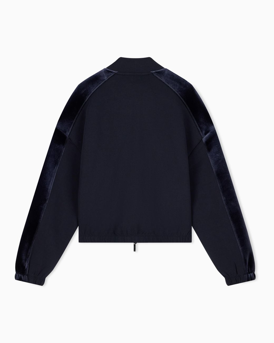 Emporio Armani Blue Double Jersey Blouson With Chenille Tape Travel Essential