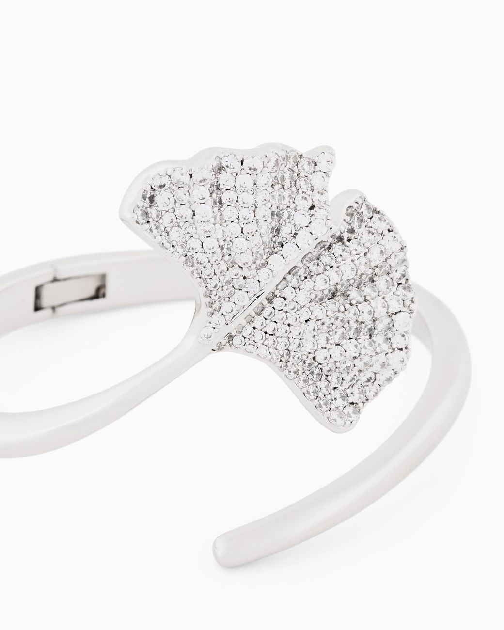 Emporio Armani White Tone Brass Cuff Bracelet