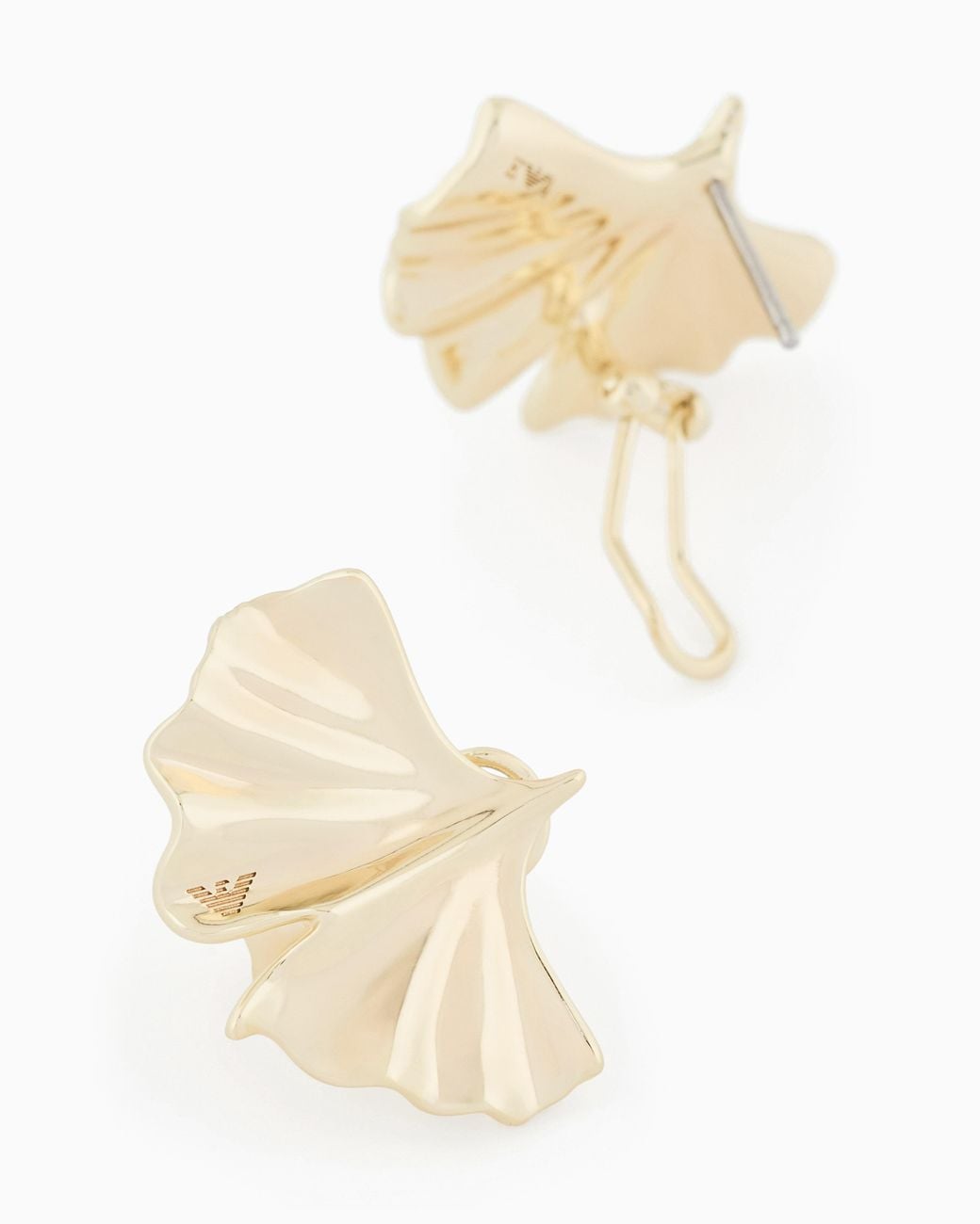 Emporio Armani White Tone Brass Stud Earrings