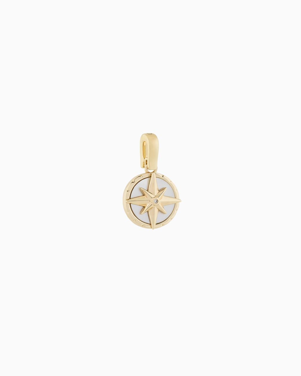 Emporio Armani White Mother Of Pearl Compass Charm