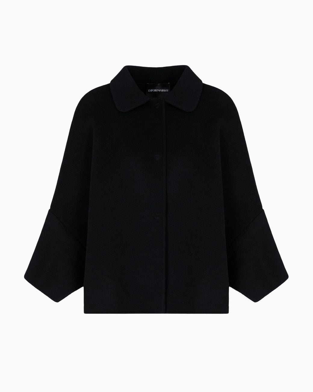 Emporio Armani Black Virgin Wool Cape