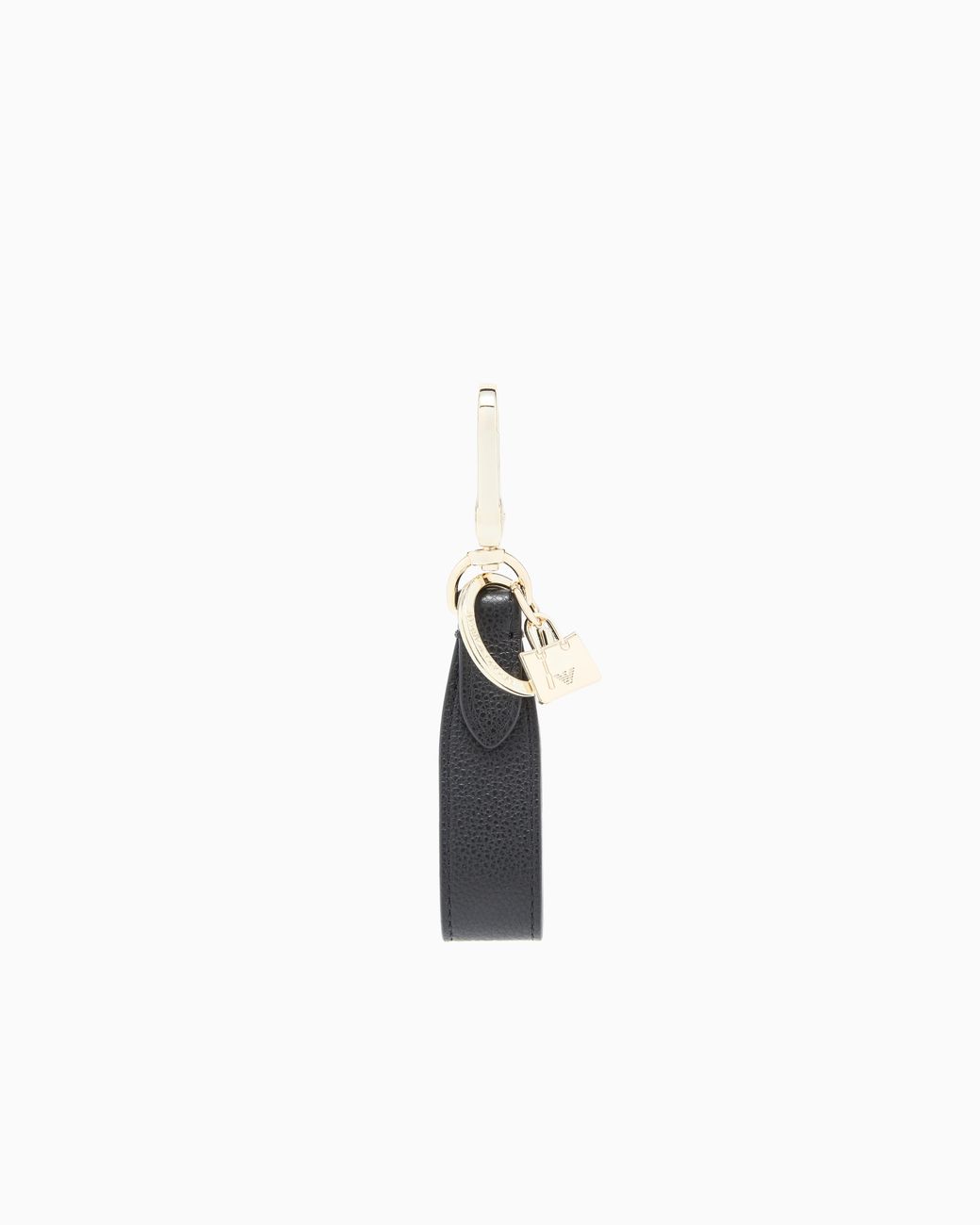 Emporio Armani White Deer-Print Leather Keyring