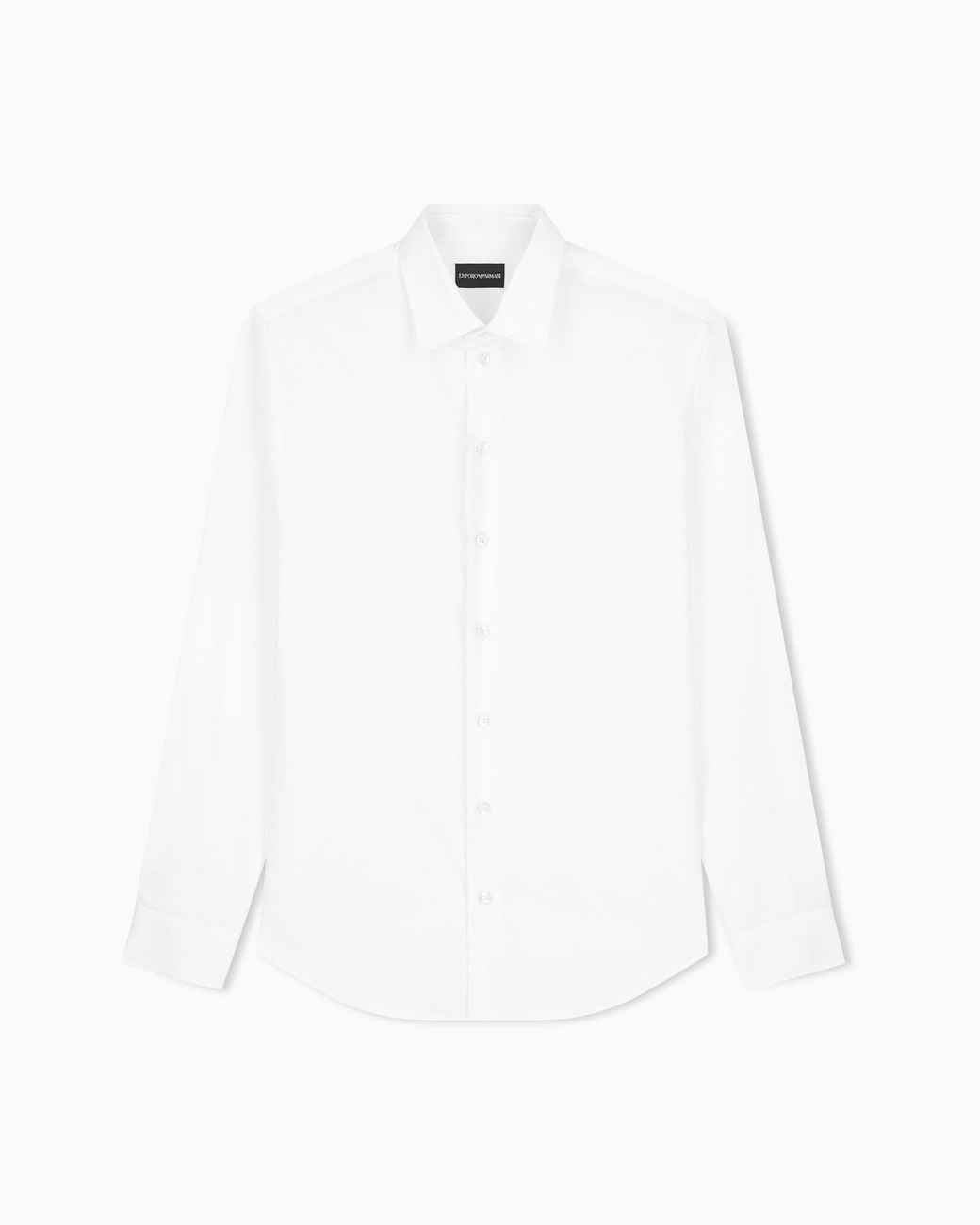 Emporio Armani White Cotton Dress Shirt With A Pointed Collar And Buttoned Cuffs for men