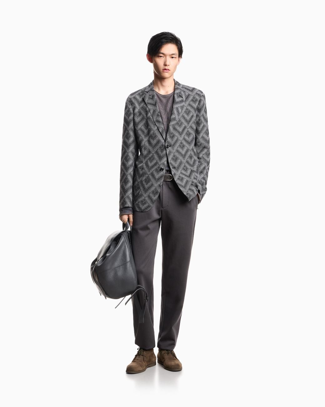 Emporio Armani Gray Jersey Pants for men