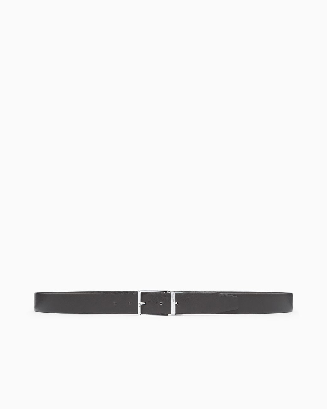Emporio Armani White Reversible Saffiano Leather Belt for men