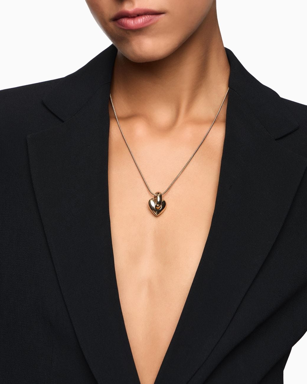 Emporio Armani Metallic Tone Brass Pendant Necklace
