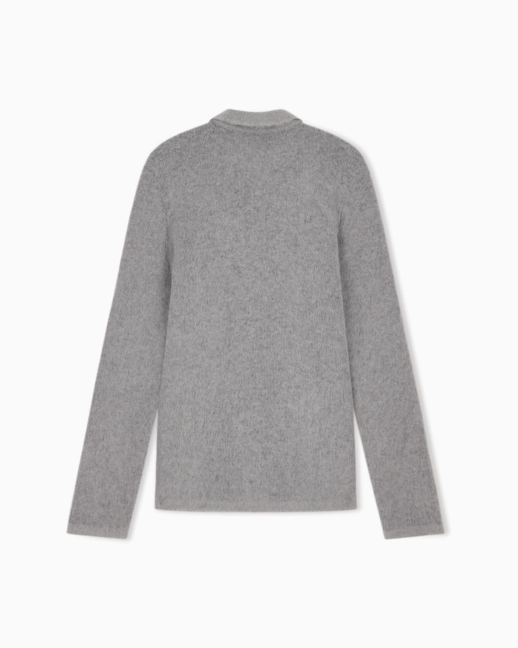 Emporio Armani Gray Brushed Knit Cardigan for men