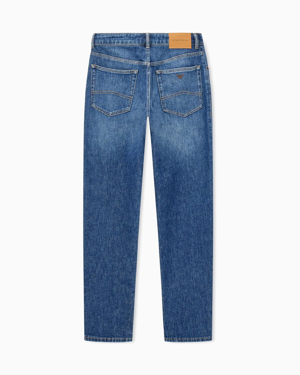 Emporio Armani Blue Slim-Fit Denim Jeans With Five Pockets And A Used Look