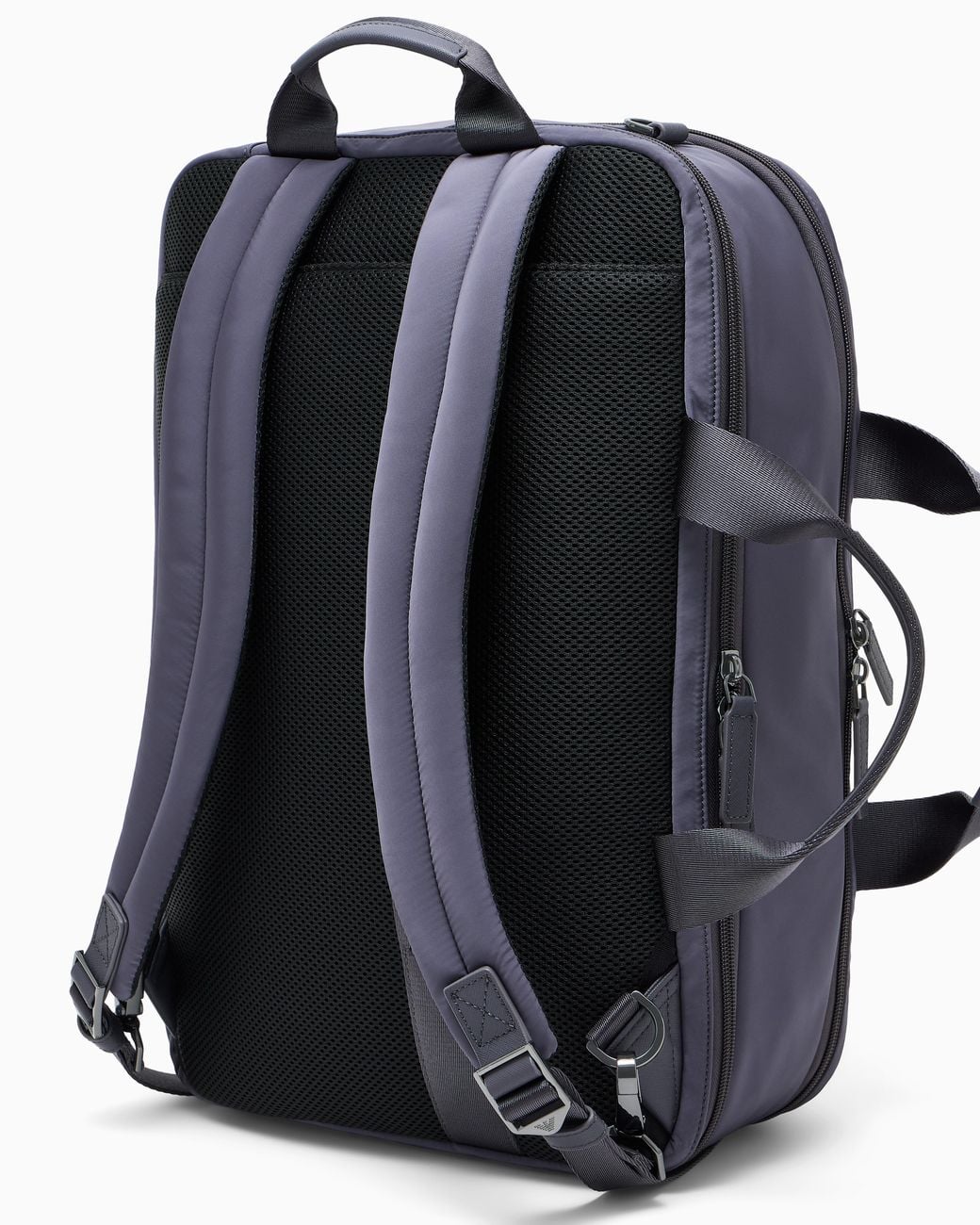 Emporio Armani Blue Backpack With Breathable Mesh And Bonded Leather Details for men