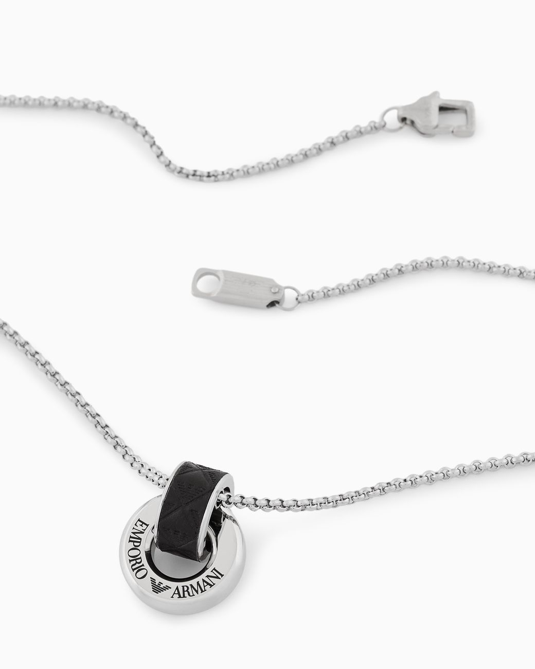 Emporio Armani Metallic Stainless Steel Pendant Necklace for men