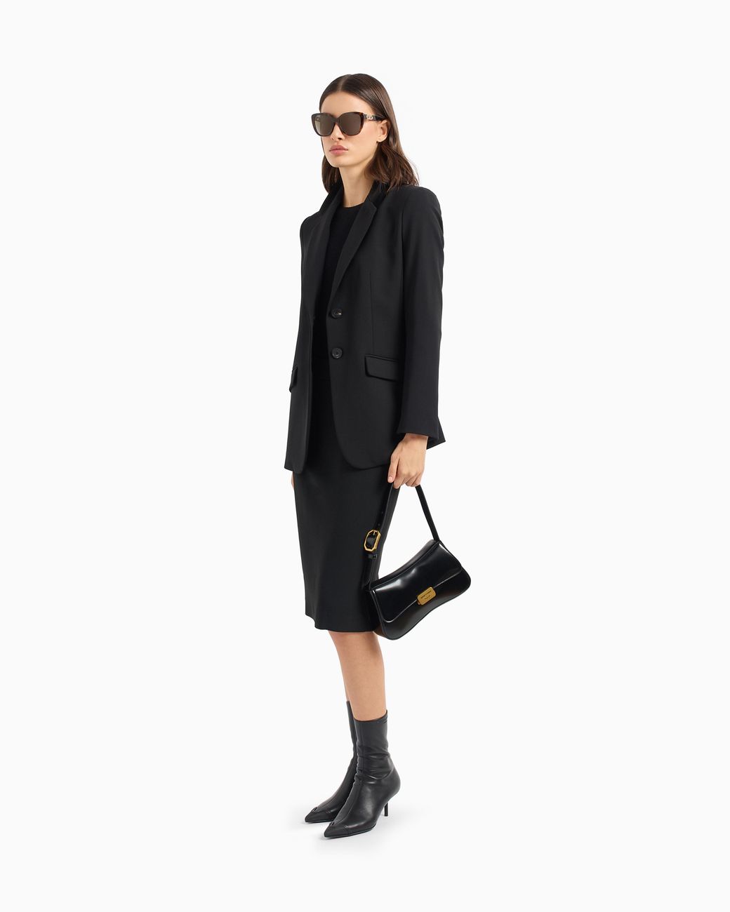 Emporio Armani Black Pencil Midi Skirt