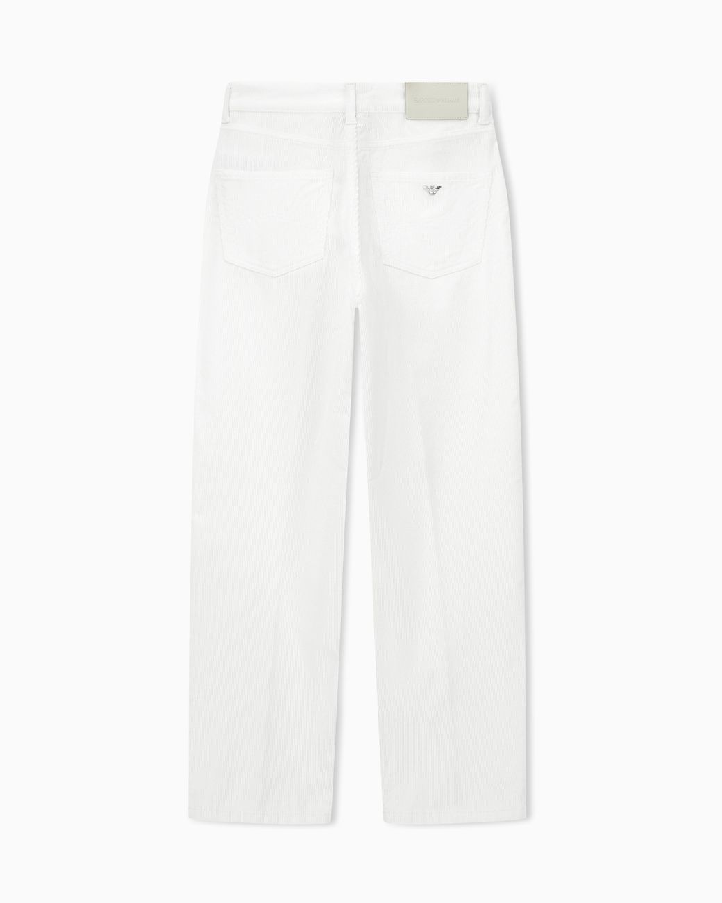 Emporio Armani White Five-Pocket Trousers Garment-Dyed Corduroy Regular Fit