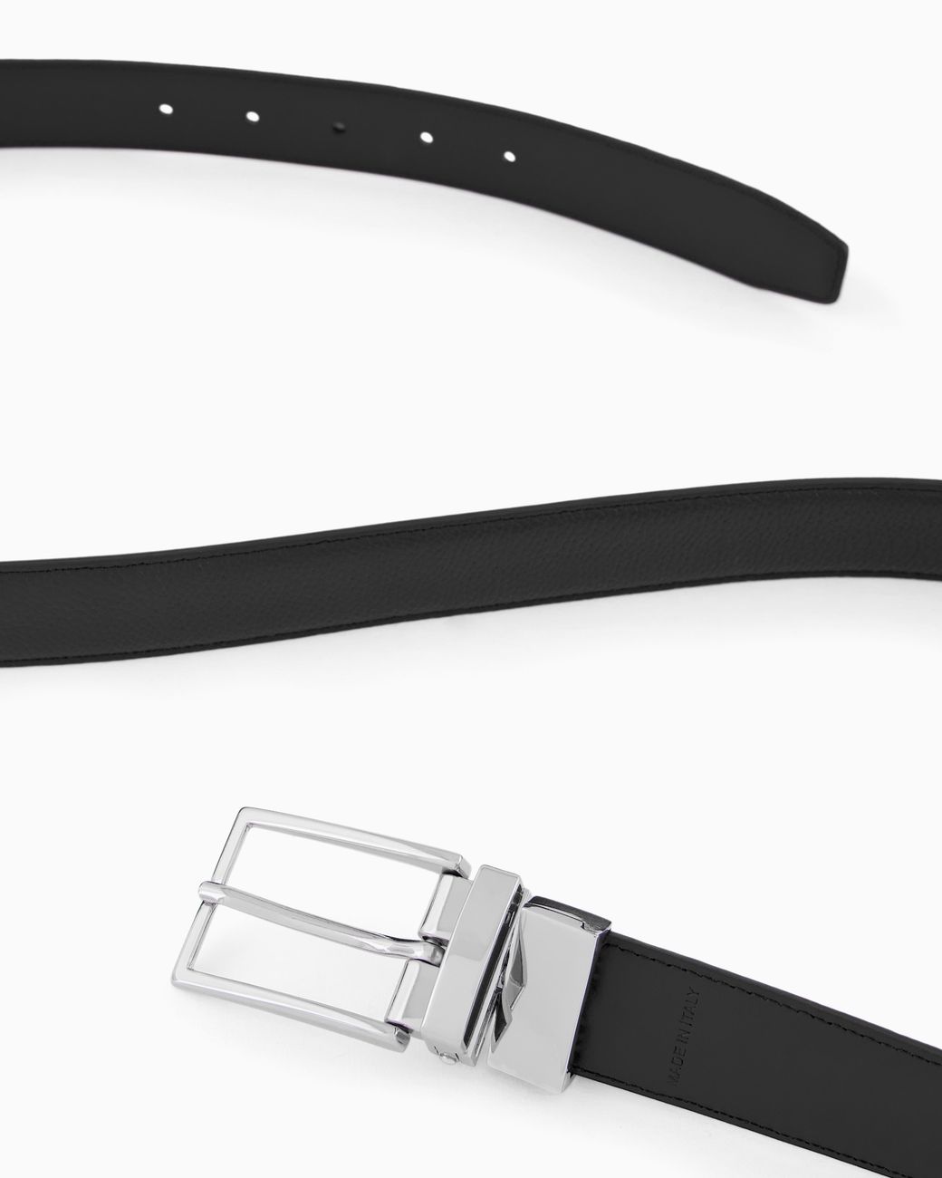 Emporio Armani White Reversible Leather Belt for men