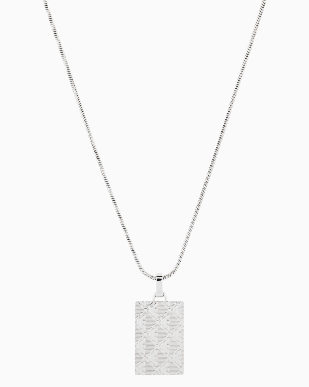 Emporio Armani Metallic Stainless Steel Dog Tag Necklace for men