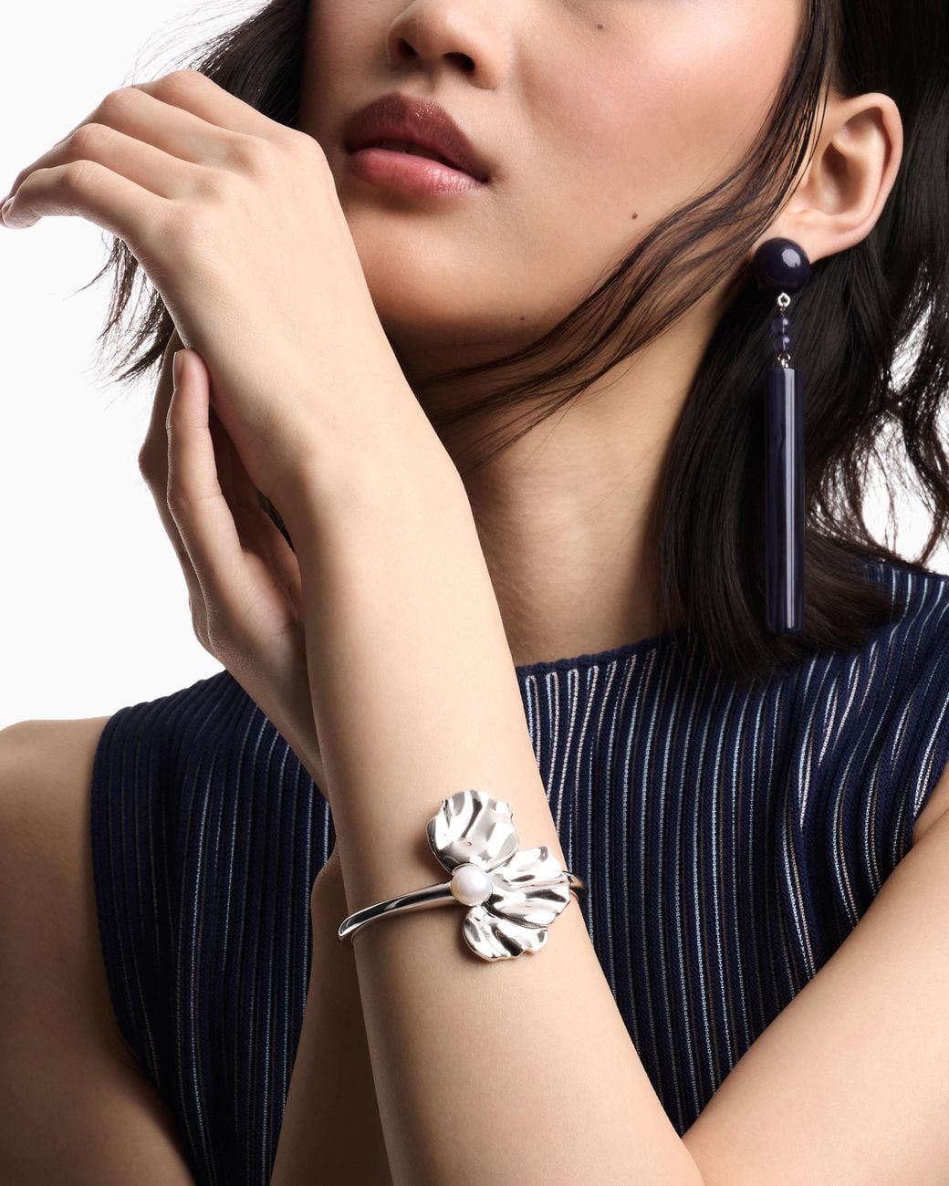 Emporio Armani White Pearl Bangle Bracelet