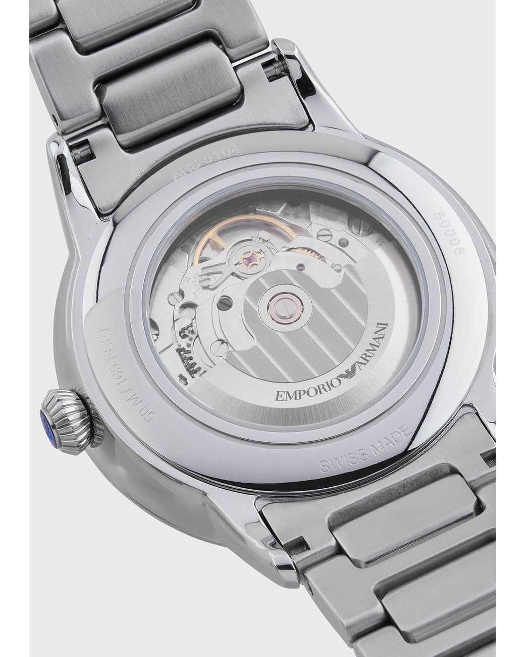 Emporio Armani Official Store Swiss Made Automatic Stainless Steel Watch in White for Men Lyst
