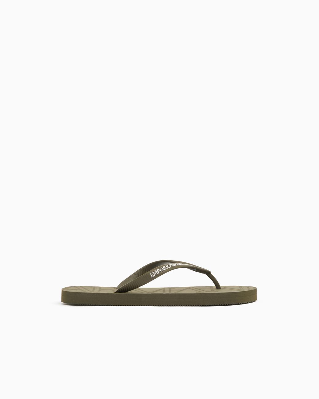 Emporio Armani White Rubber Flip-Flops With Logo
