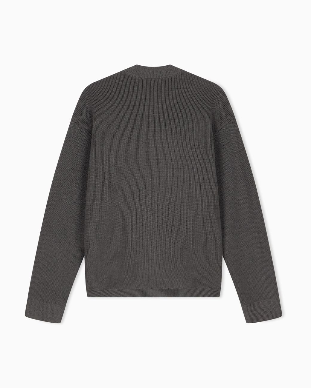 Emporio Armani Gray Half English Rib Virgin Wool Blend Cardigan Hong Kong Capsule Collection Collection for men