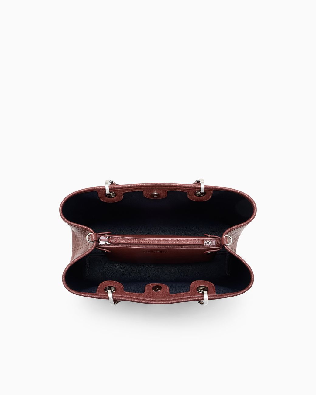 Emporio Armani Red Shopping Bag With A Pebbled Texture And Dual Top Handles