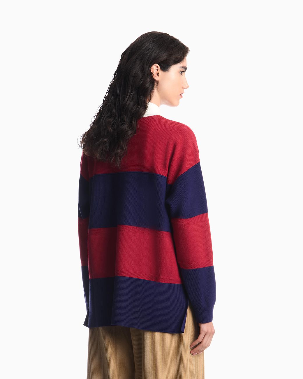 Emporio Armani Red Boteh Capsule Collection Polo-Collar Jumper