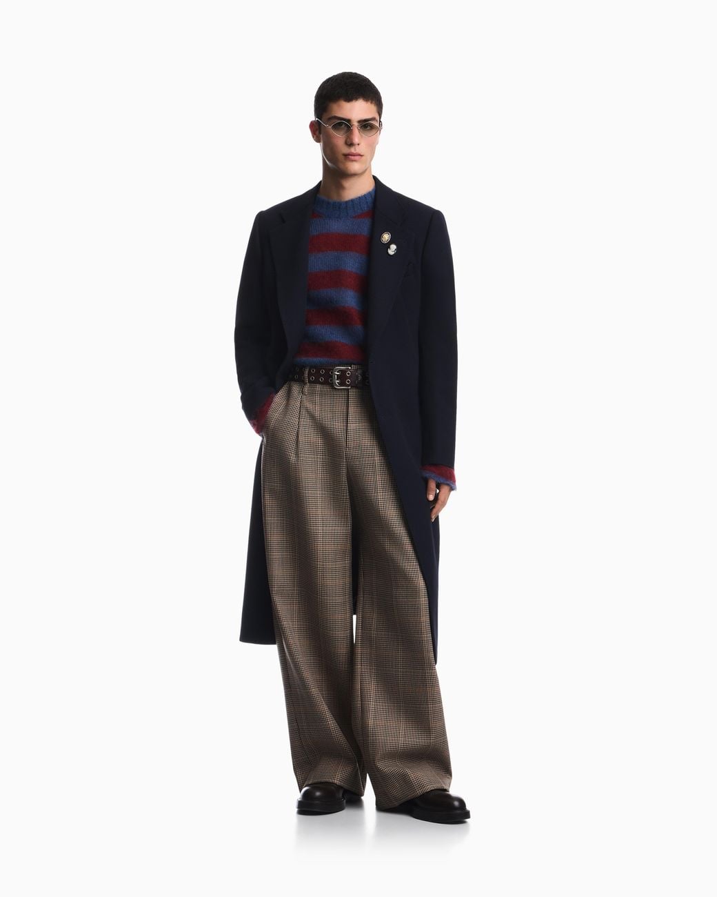 Emporio Armani Gray Wide-Leg Trousers for men