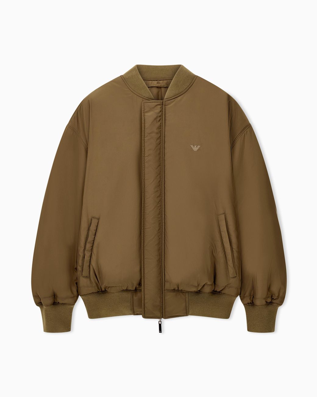 Emporio Armani Green Blouson Jacket With Ribbed Trims And Zippered Sleeve Pocket for men
