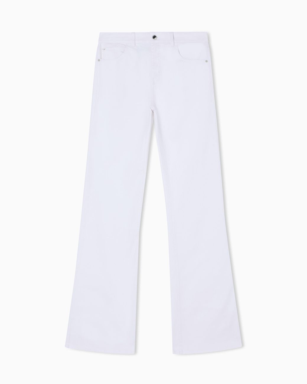 Emporio Armani White J47 Mid-Rise Flared-Hem Jeans