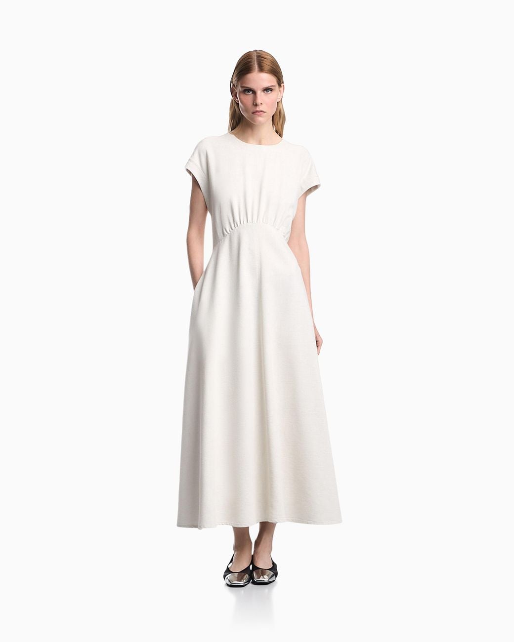 Emporio Armani White Sleeveless Long Dress