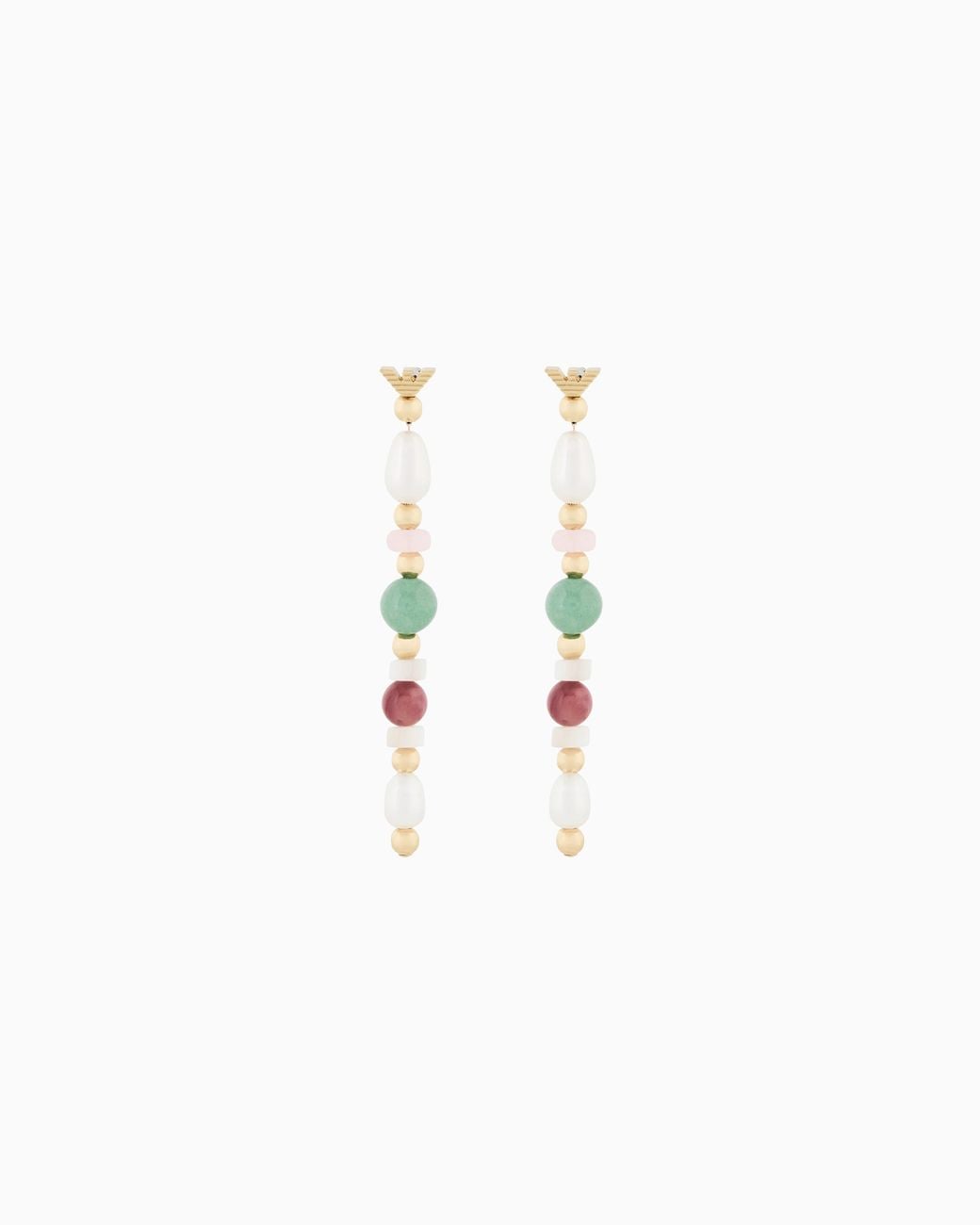 Emporio Armani White Pearl Beaded Drop Earrings