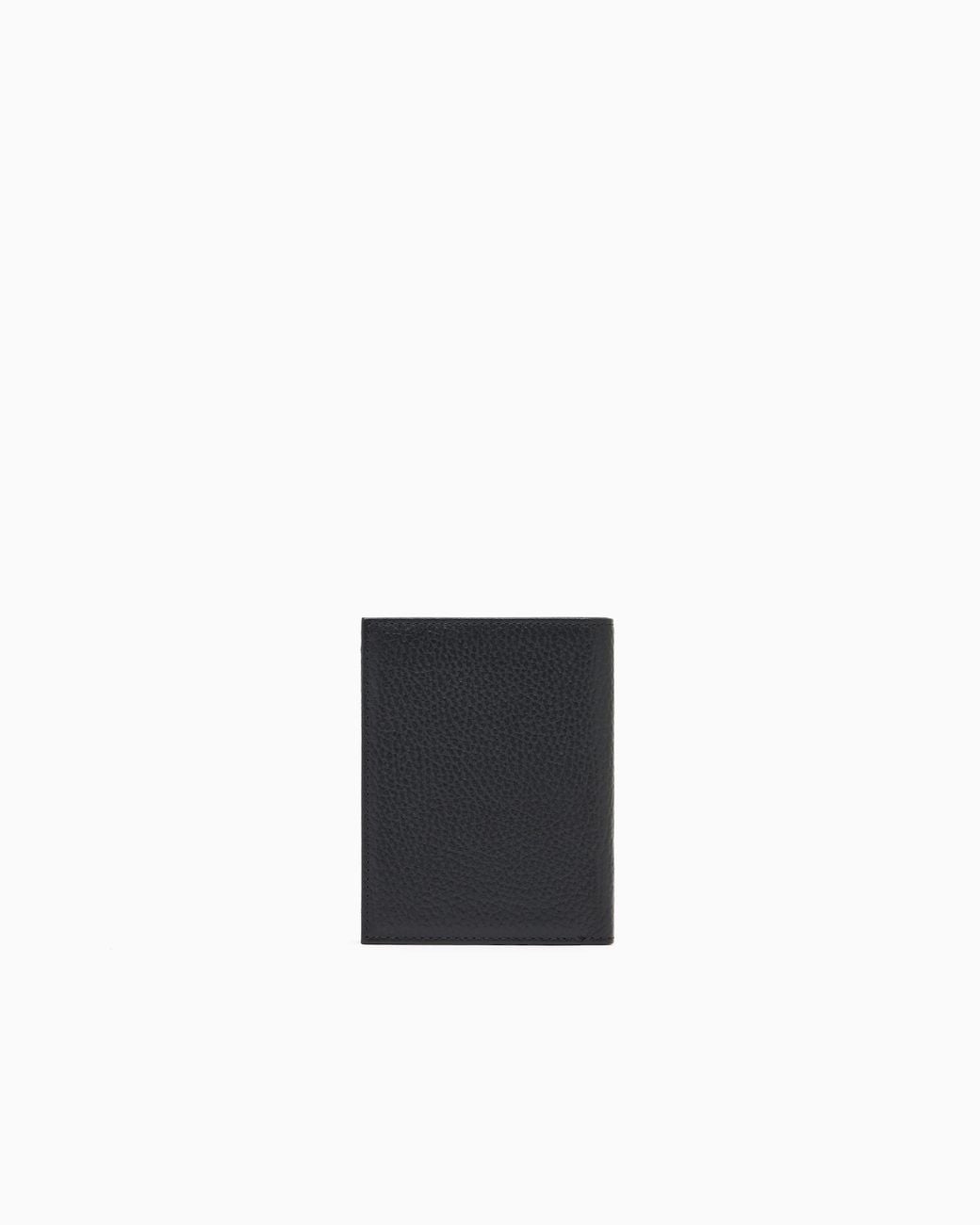Emporio Armani Black Tumbled Leather Card Holder for men