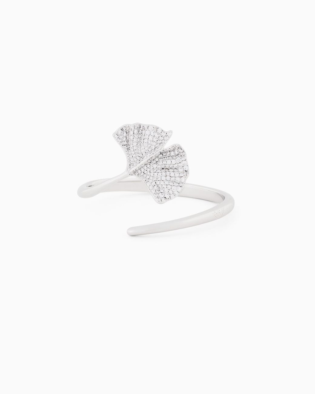 Emporio Armani White Tone Brass Cuff Bracelet