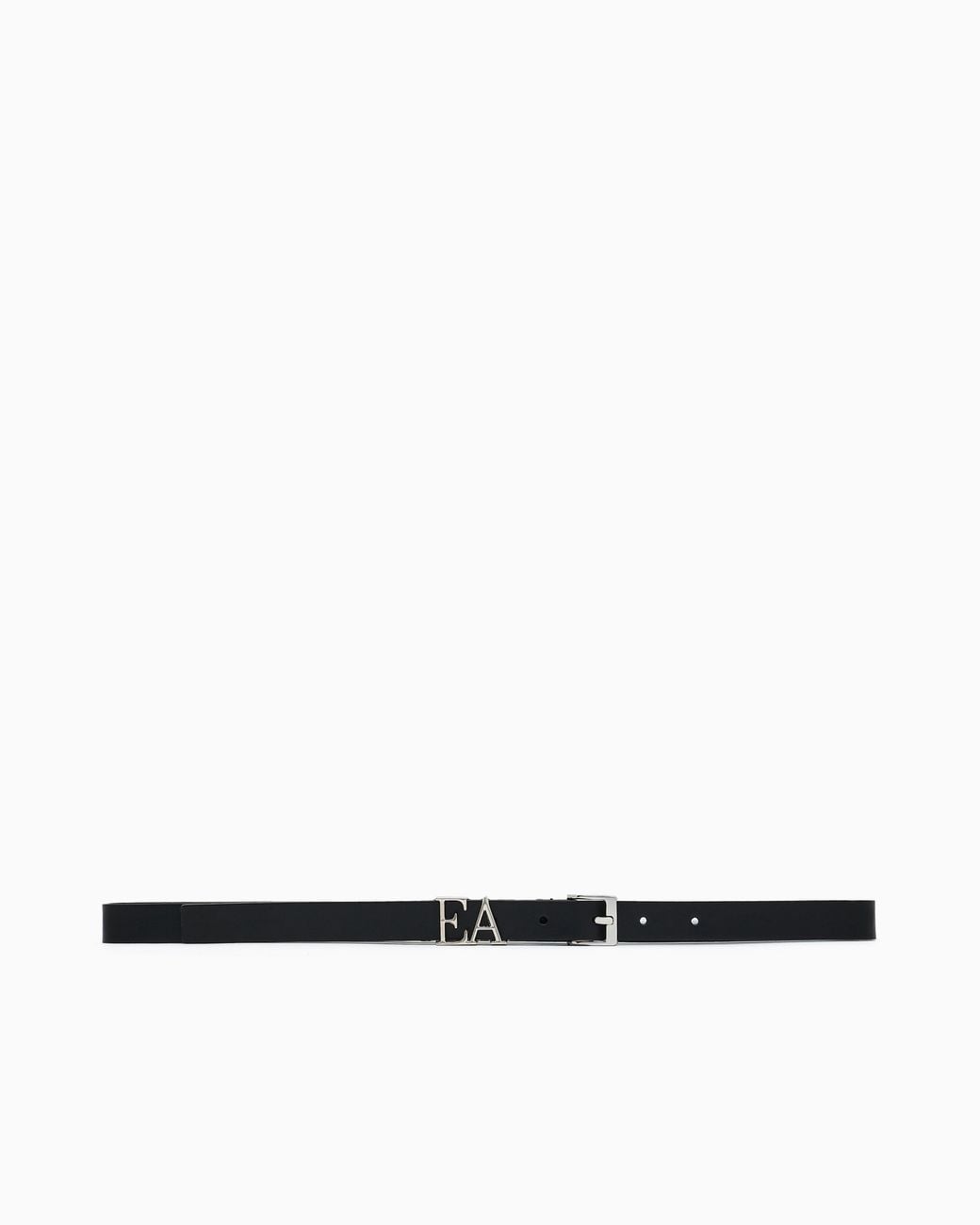 Emporio Armani White Smooth Leather Belt With Moulded Ea Buckle