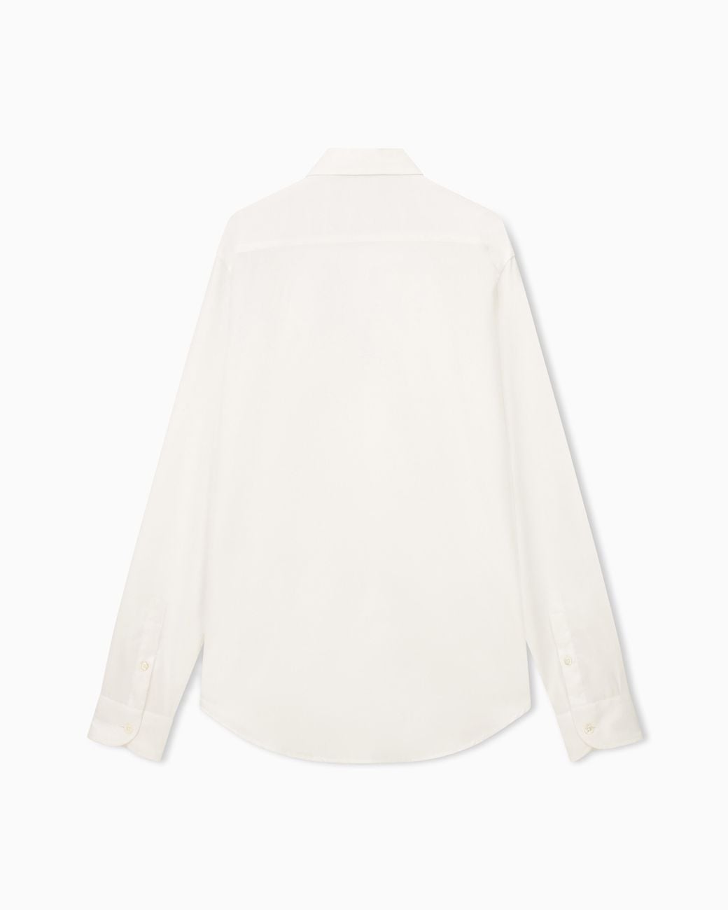 Emporio Armani White Cotton Dress Shirt With A Pointed Collar And Long Sleeves for men