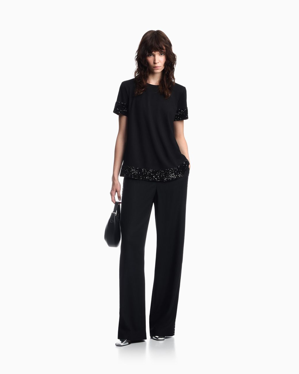 Emporio Armani Blue Wide-Leg Trousers