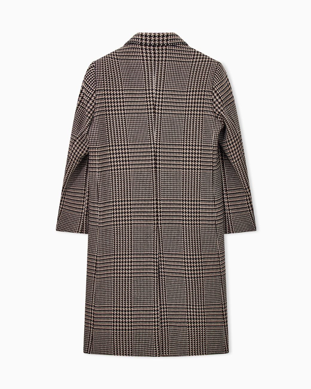 Emporio Armani Brown Double-Breasted Virgin Wool Coat for men