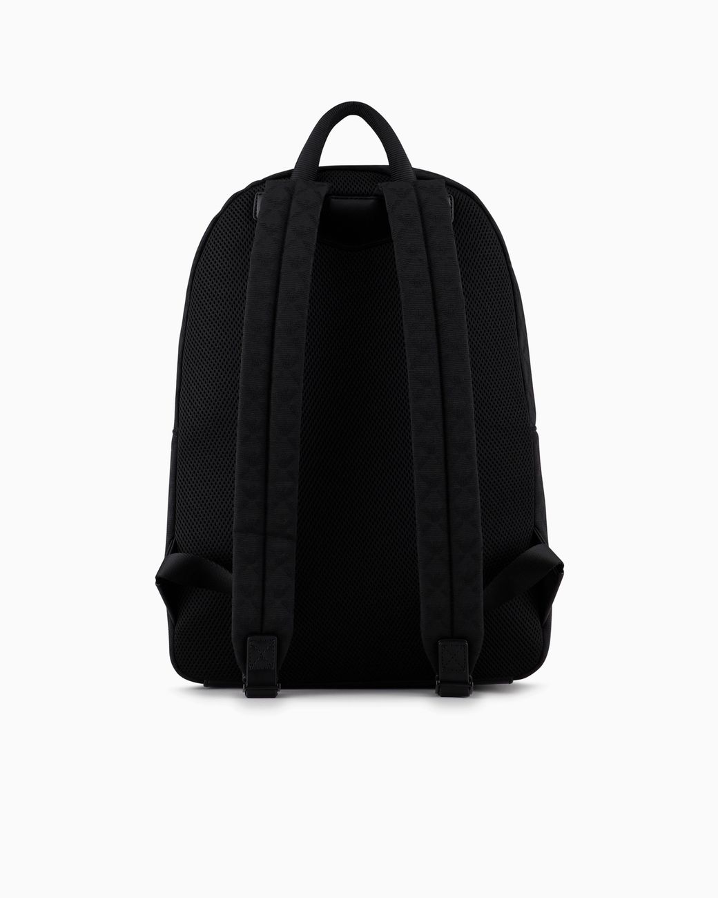 Emporio Armani Black Jacquard Backpack With Logo And Front Pocket Essential for men