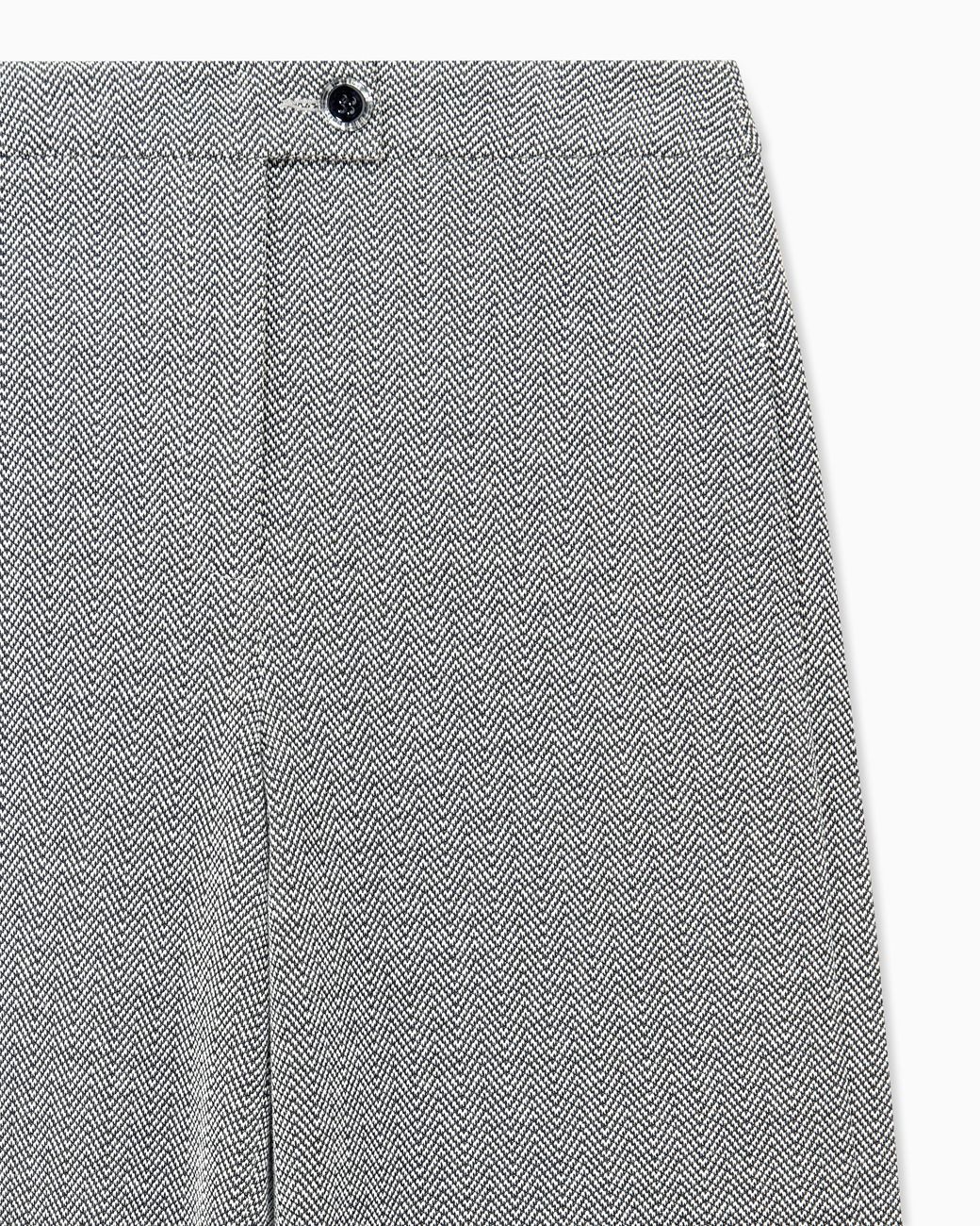 Emporio Armani Gray Trousers Jersey Regular Fit With Chevron Pattern