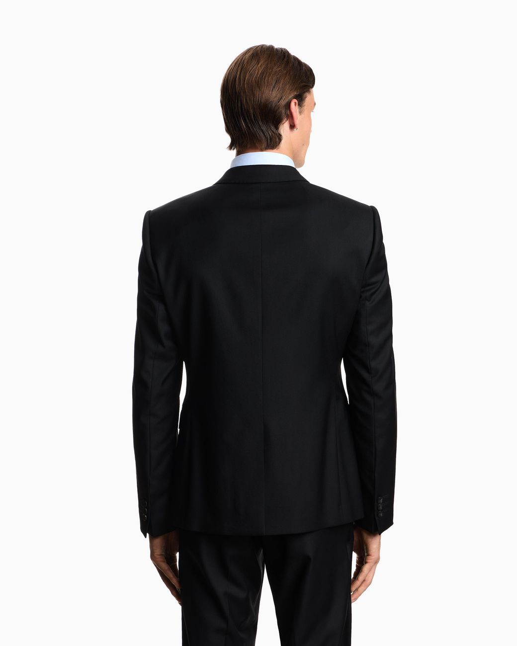 Emporio Armani Black Worsted Single-Breasted Jacket for men