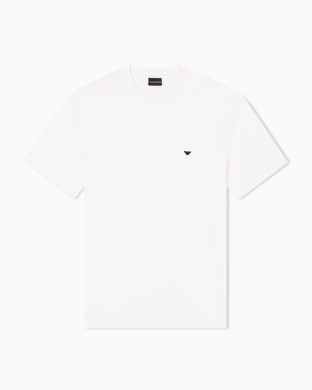 Emporio Armani White Jersey T-Shirt With Embroidery for men
